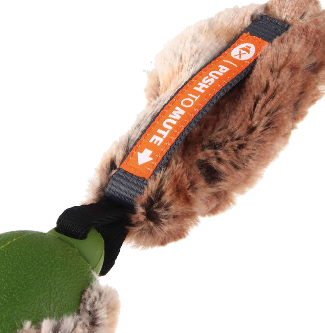 Pato Push to Mute Verde con Cola Felpa