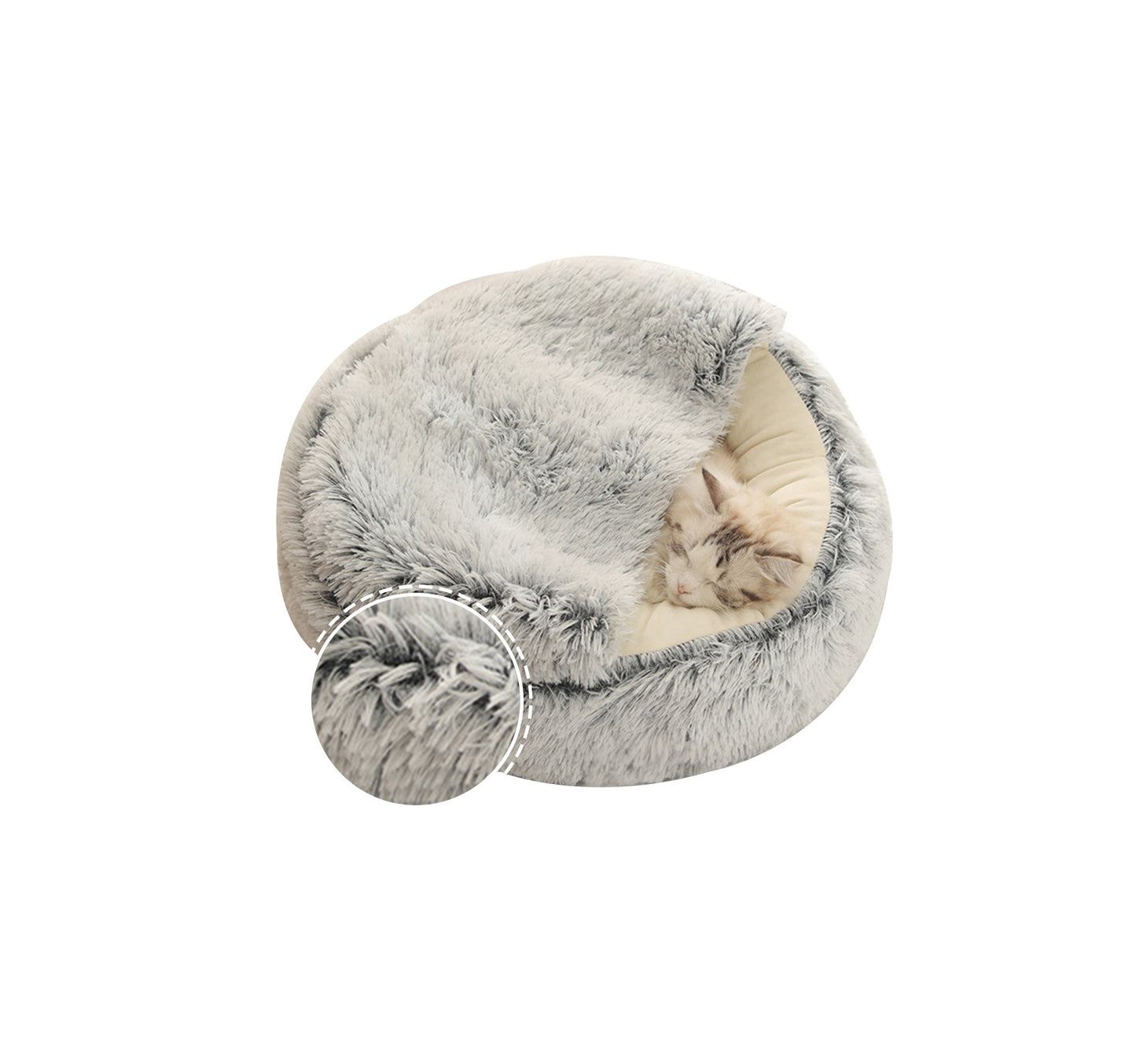 Cama Peluda con Techo Mundo Pet