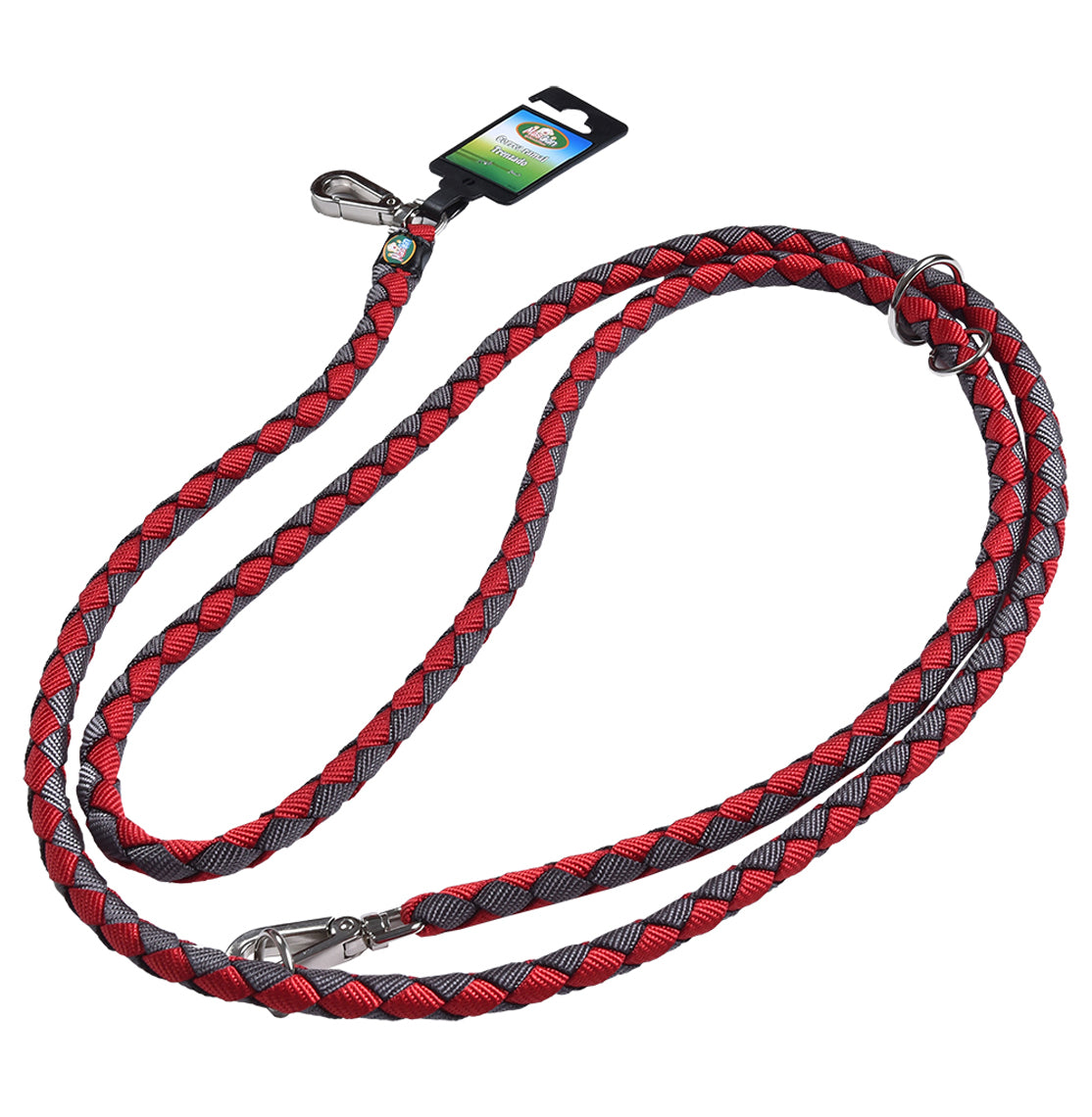 Mascan Correa Ramal Trenzado Rojo con Gris