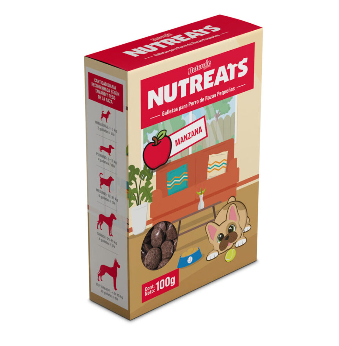 Nutreats Mini Galletas para Perro Manzana