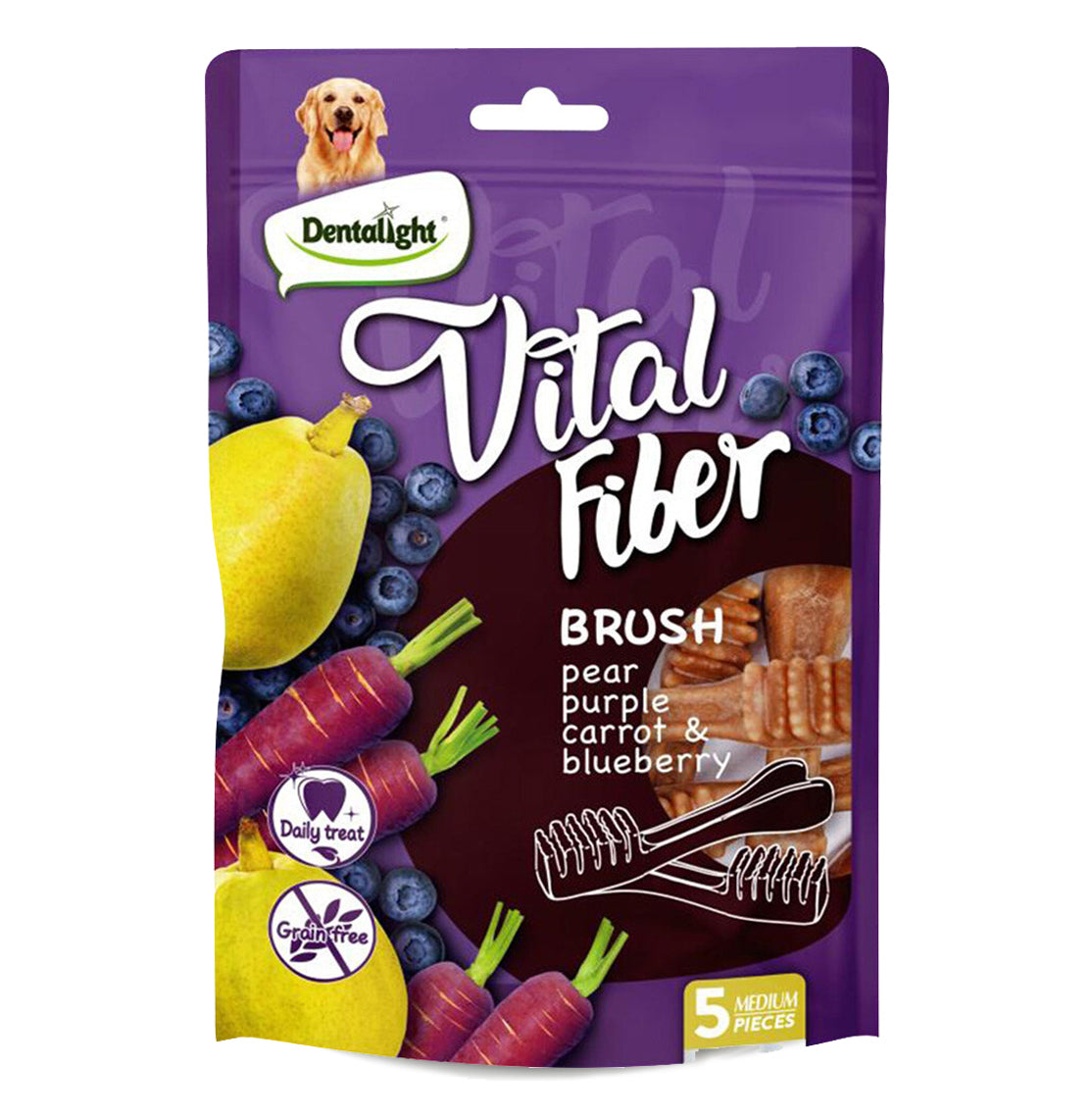 Dentalight Vital Fiber Brush Pear Purple Carrot & Blueberry